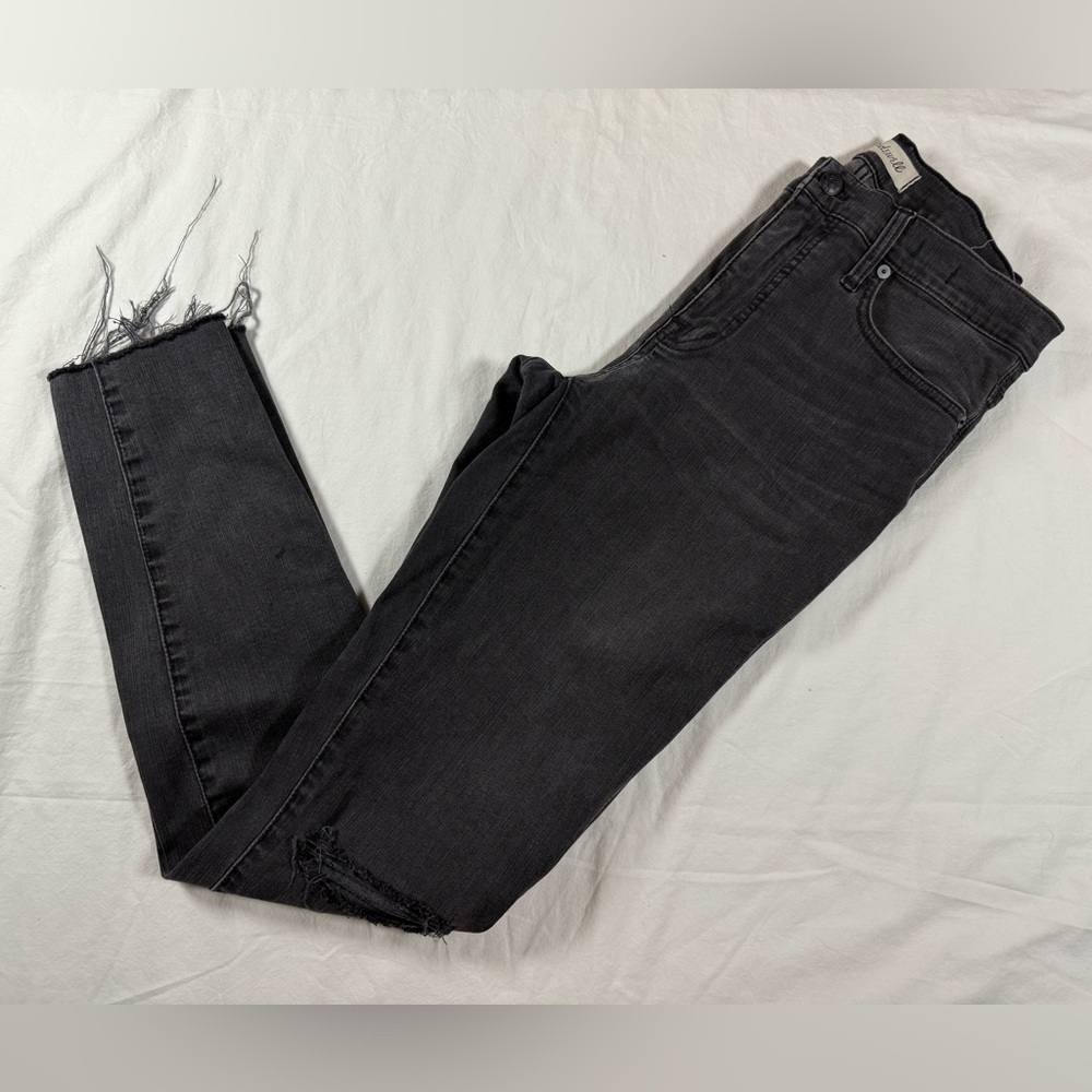 Madewell 9” High Rise Skinny Jeans in Black Sea 29 Tall - Picture 13 of 13